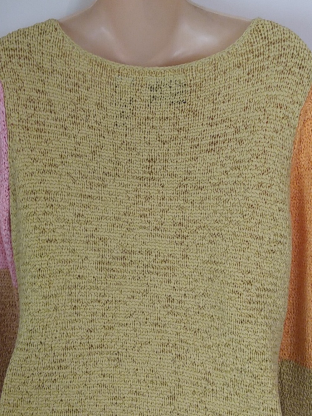 Pastel Floral Cottagecore Whimsy Lightweight Sweater Woven Ribbon Pink Yellow - Picture 8 of 11